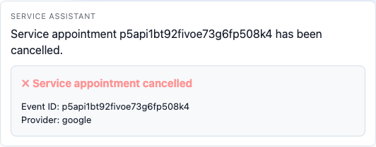 Appointment cancelled